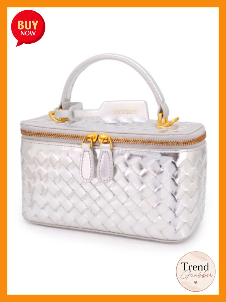 Woven Box Purse Vegan Leather Crossbody Bag Women Lightweight